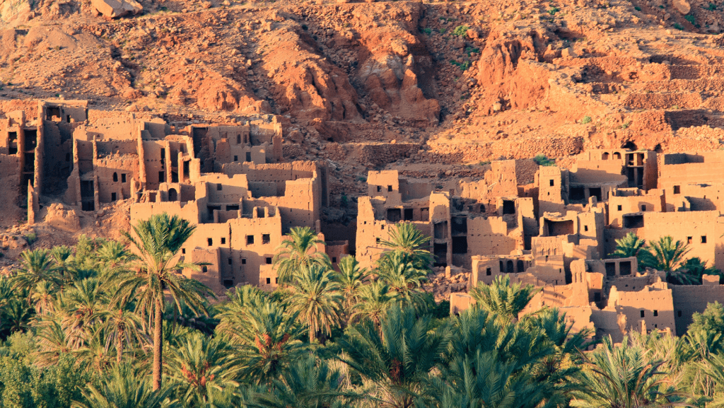 The Dades valley in southern Morocco under clear winter light